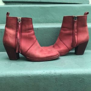 Acne Pistol boots red leather size 9 (39 EU)